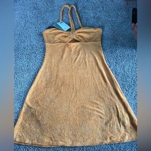 Orange H&M terry cloth mini dress